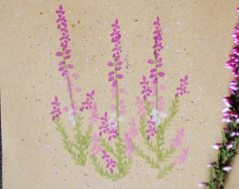 Heather stamp set, hand-carved