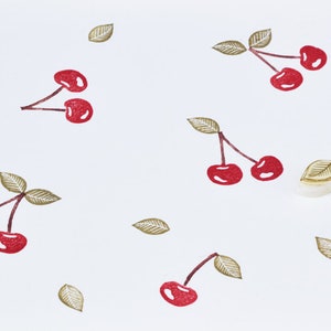 Cherry set, stamp, hand carved image 2