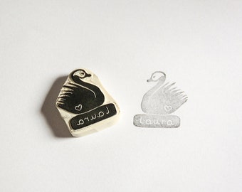 Name stamp swan carved customization