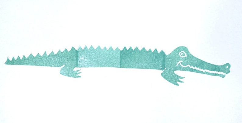 das längste Krokodil Stempel, handgeschnitzt Set 3 Bild 3