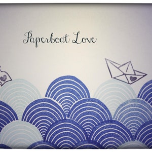Paperboat Love, stamps, hand carved, paper image 3
