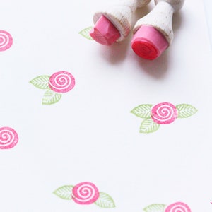 Rosen Stempel Set , Bullet Journal, handgeschnitzt