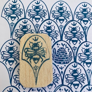 Bienen Stempel Musterstempel handgeschnitzt