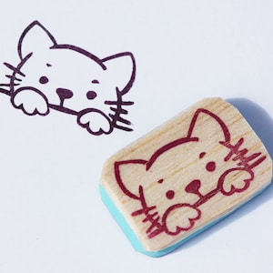 Katze, Kätzchen , Stempel, handgeschnitzt
