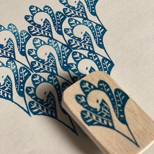 Majestätischer Schwan, Pfau Stempel Musterstempel handgeschnitzt