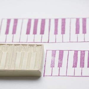 Piano fingering chart stamp, hand carved image 2