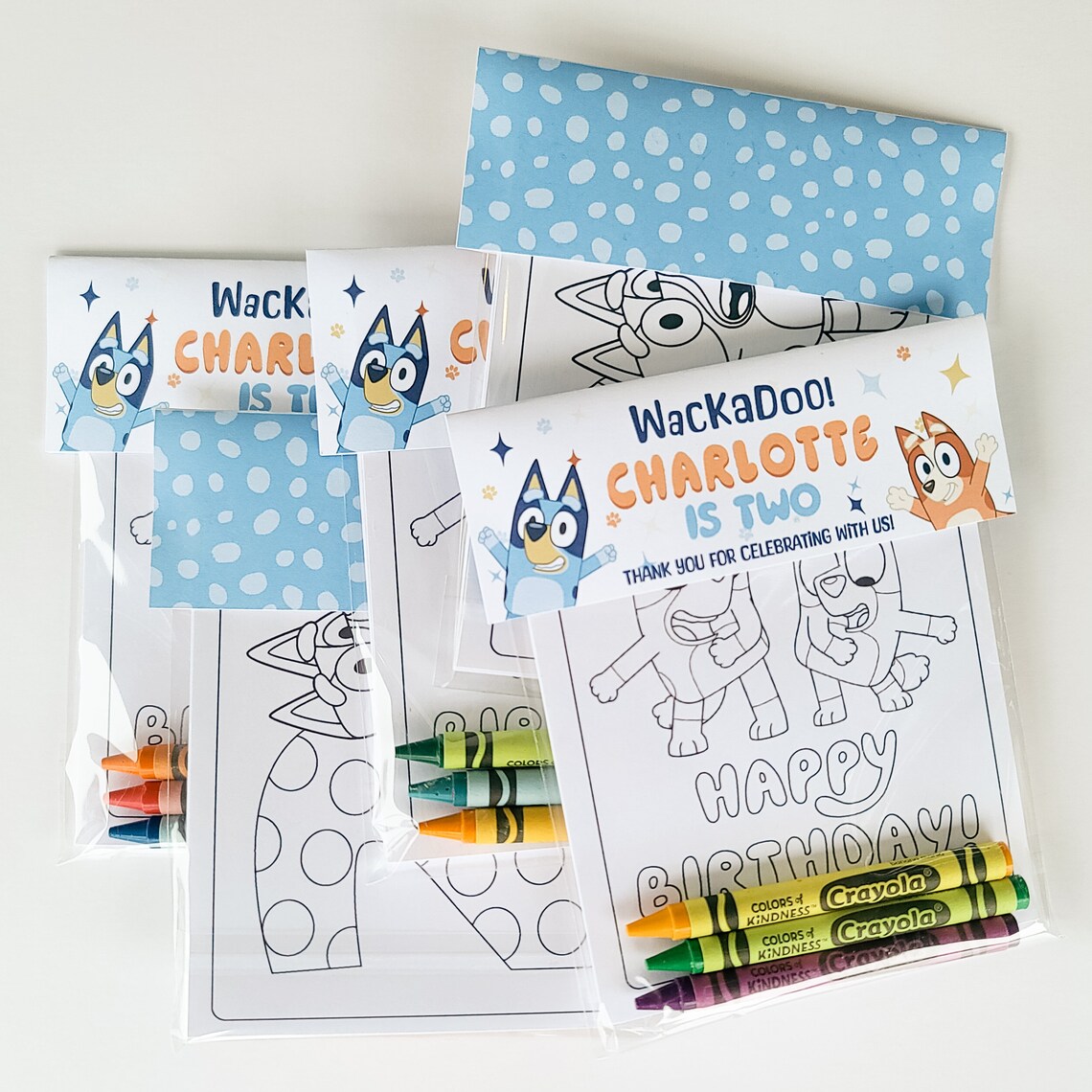Bluey Party Favors 8 Coloring Sheets With Crayons Custom - Etsy
