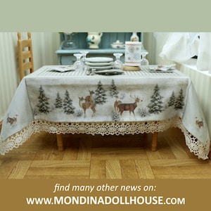 Tischdecke für Miniatur-Küchentisch, Puppenhaus, Maßstab 1/12