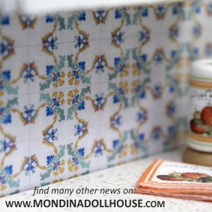 Miniature wall tiles, 1:12 scale