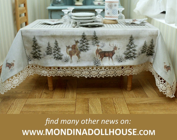 Miniature Dollhouse Tablecloth for the Kitchen Table/ 1/12 Scale Etsy