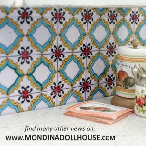 Miniature wall tiles, 1:12 scale