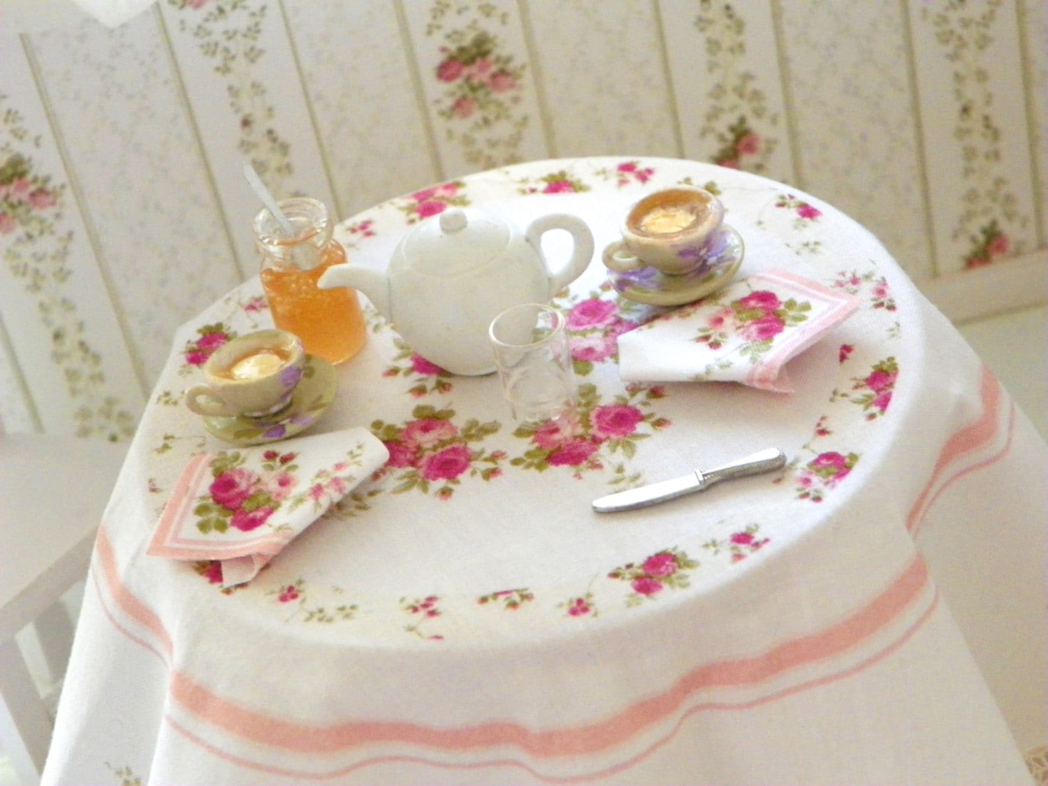 Miniature Dollhouse Tablecloth for the Kitchen Table/ 1/12 Etsy