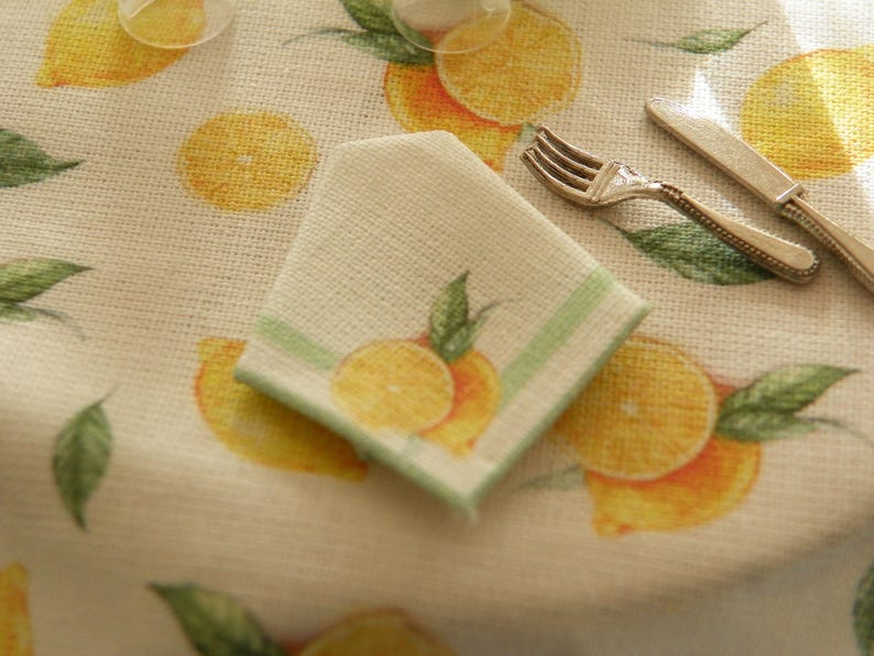 Miniature dollhouse tablecloth for the kitchen table/ 1/12 Etsy