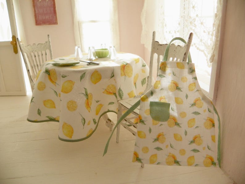 Miniature dollhouse tablecloth for the kitchen table/ 1/12 Etsy