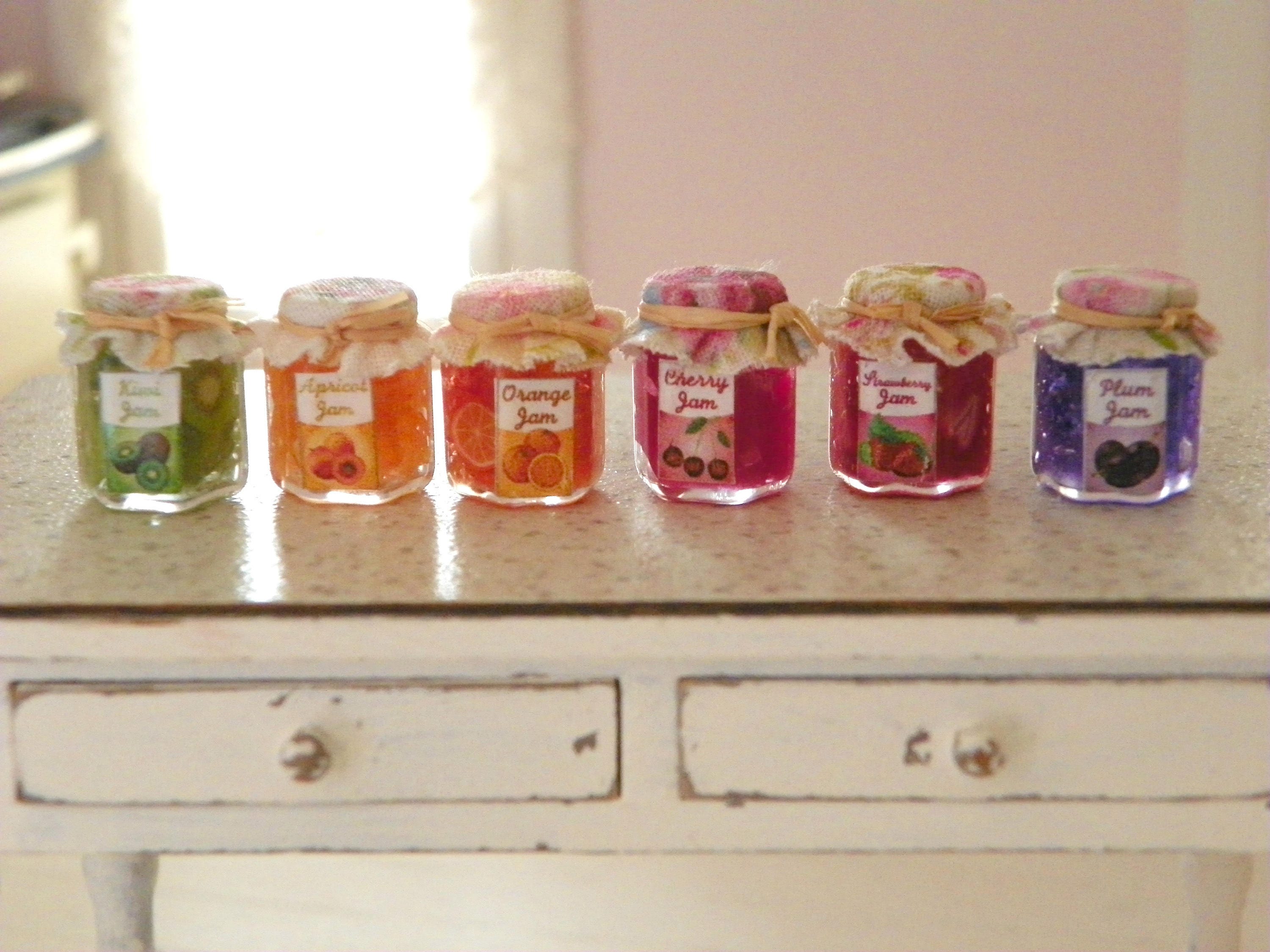 Dollhouse miniature jar jams Etsy