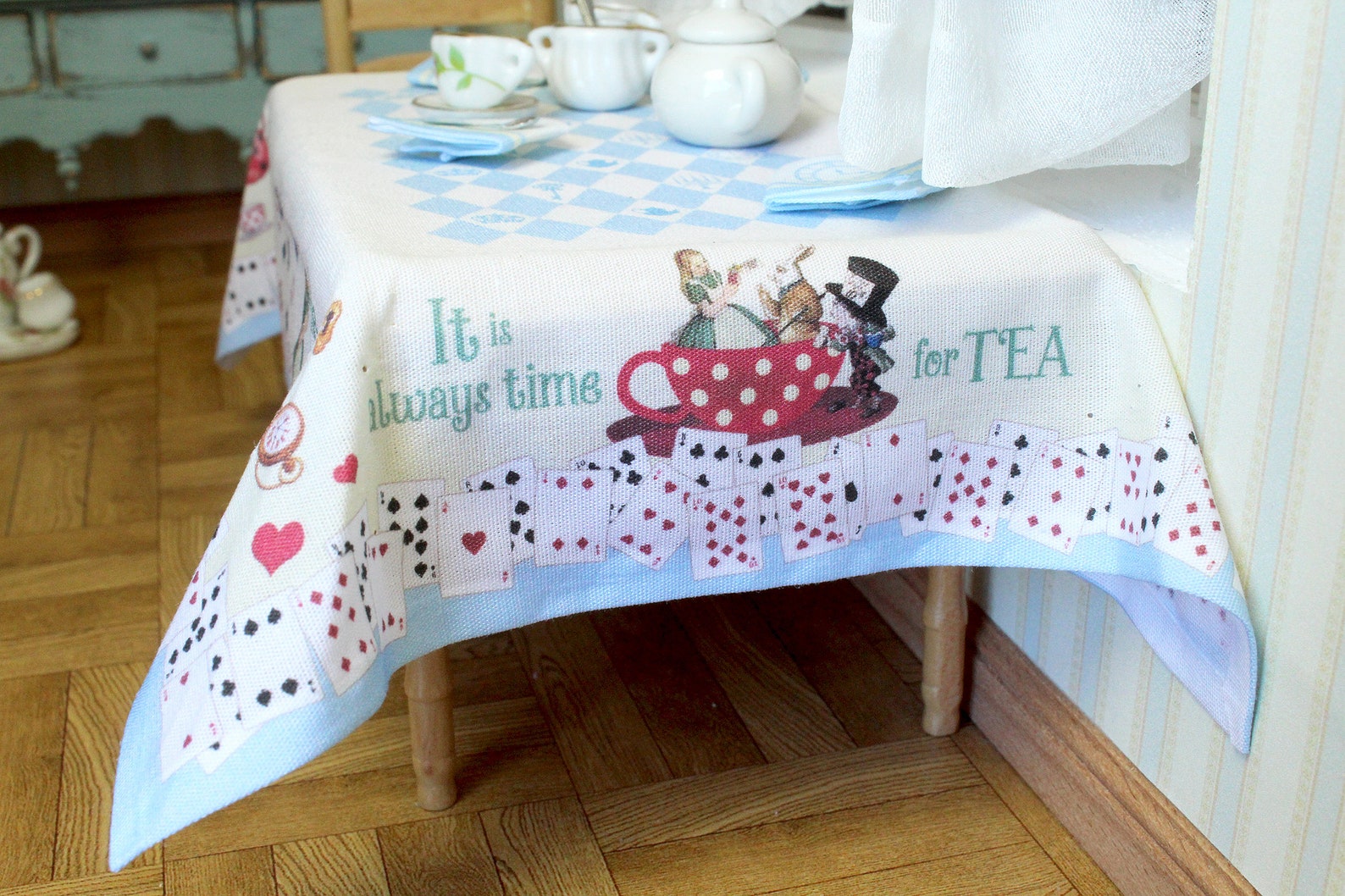 Miniature Dollhouse Tablecloth for the Kitchen Table/ 1/12 Etsy