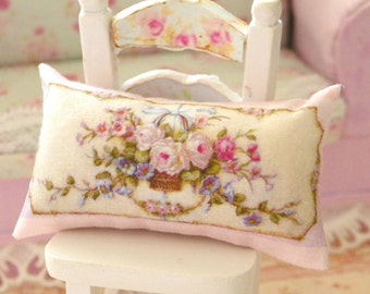 dollhouse  shabby chic miniatures pillow