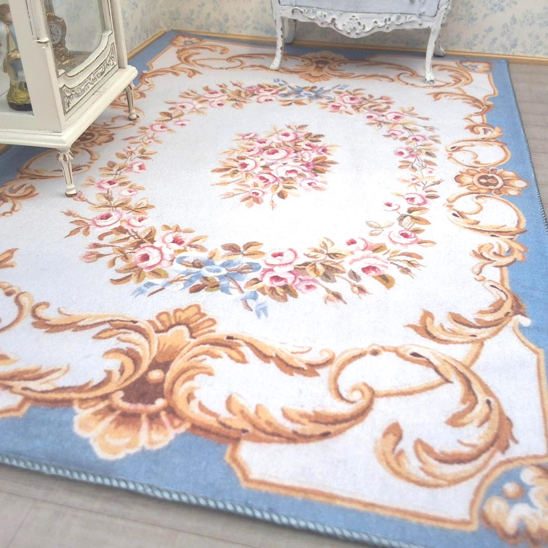 ドールハウス用のミニチュアオービュッソンラグ - Etsy 日本