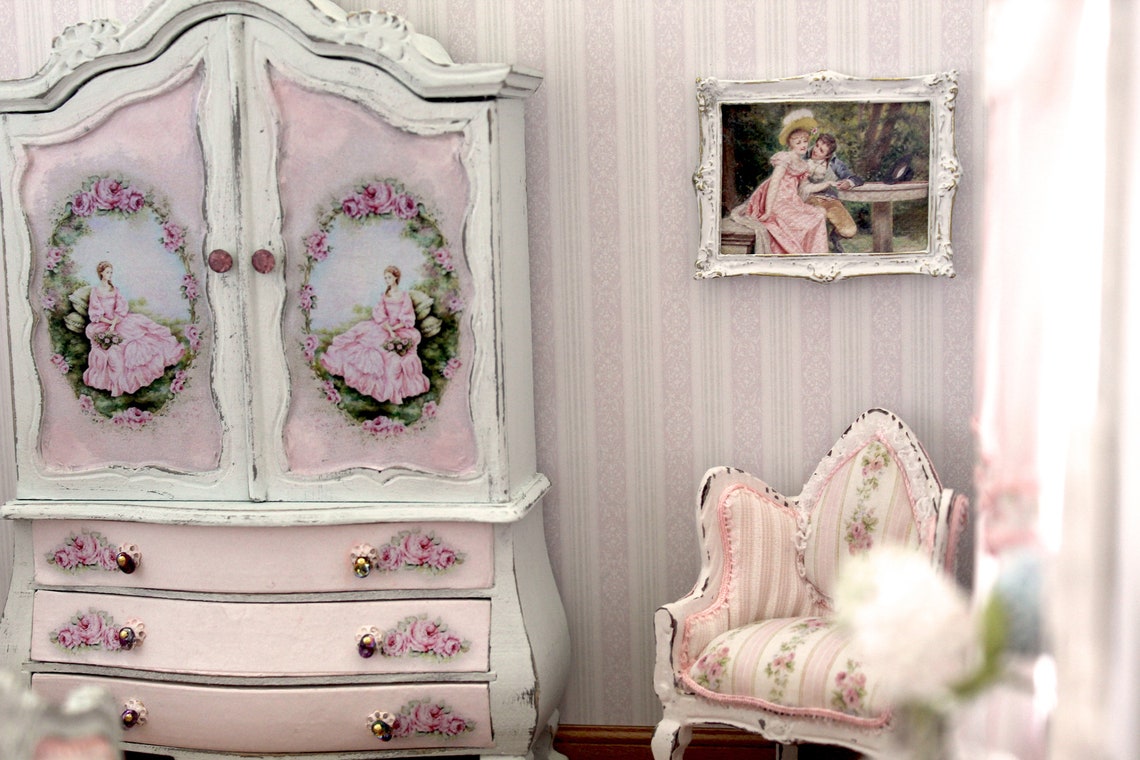 Antique miniature dollhouse painting 1/12 scale Etsy