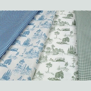 Toile de Jouy-Baumwollstoff für Miniaturen und Puppenhäuser