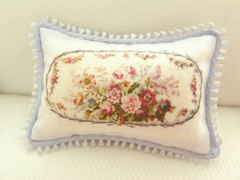 French Aubusson Dollhouse Miniatures Pillow Etsy Canada