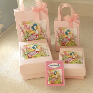 miniature collection of bags and boxes scale 1/12