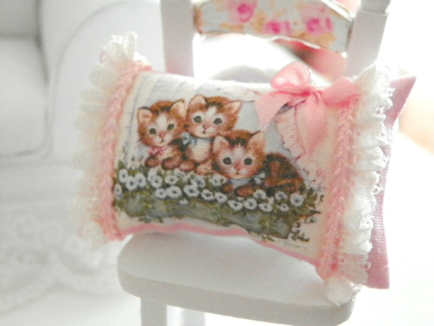 Dollhouse Shabby Chic Miniatures Pillows Etsy Canada