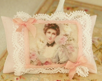 dollhouse  shabby chic miniatures pillow