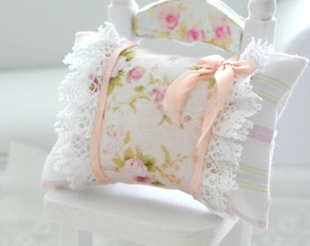 dollhouse  shabby chic miniatures pillow