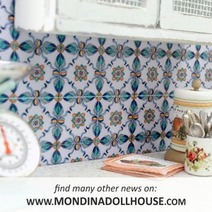 Miniature wall tiles, 1:12 scale