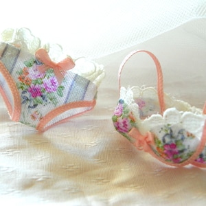 dollhouse miniatures Bra with panties in 1:12 scale-lingerie