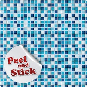 Miniature Mosaic Tiles – Peel & Stick – Blue Ceramic Look