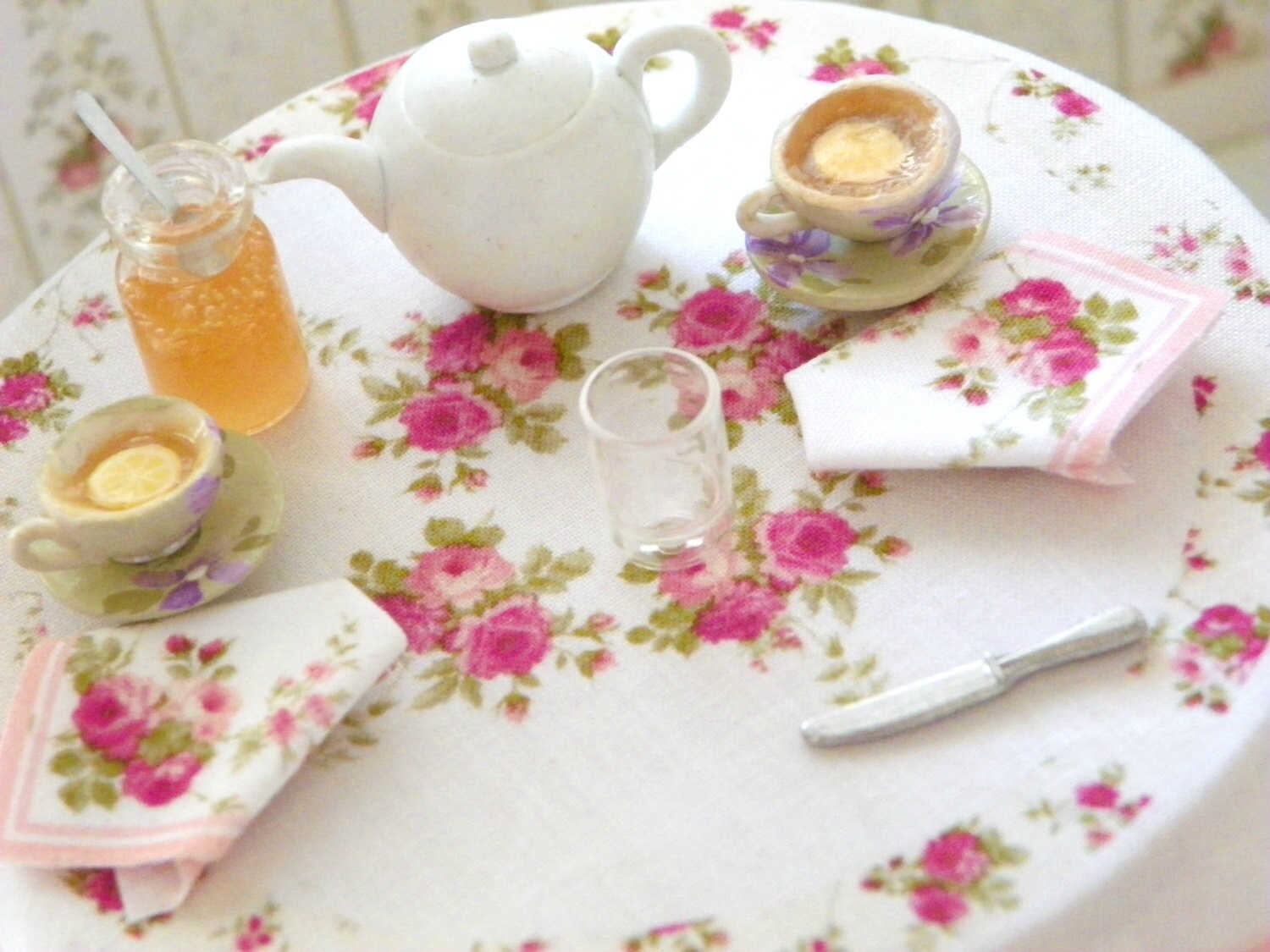 Miniature Dollhouse Tablecloth for the Kitchen Table/ 1/12 Etsy
