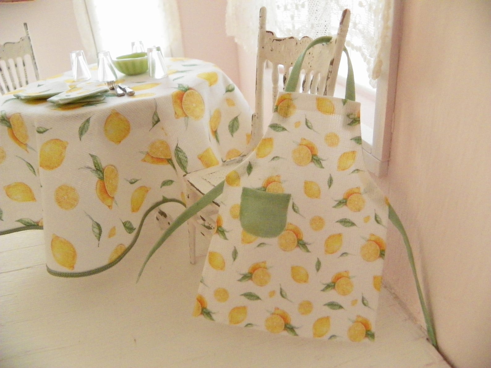 Miniature dollhouse tablecloth for the kitchen table/ 1/12 Etsy