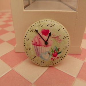 1/12 scale miniature dollhouse cupcake Wall clock