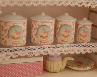 dollhouse miniature floral canister