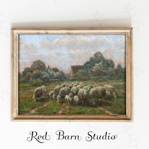 Sheep Grazing in the Meadow - Wall Art - Digital Download