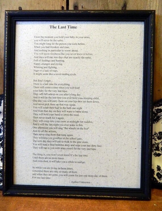 The Last Time Nursery Poem New Baby Gift Printed On Etsy The Last Time Nursery Poem New Baby Gift Printed On Etsy