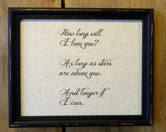 How long will I love you as long as the stars are above you Ellie Goulding Inspired Lyrics Love Song Wall Art Custom Anniversary Wedding