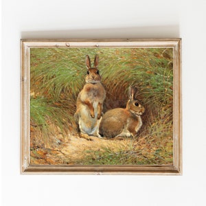 Antique Rabbit Print - Vintage Rabbit Wall Art - Digital Download - Farmhouse Art - Rabbit Lover Print - Rabbit Decorator Art Print