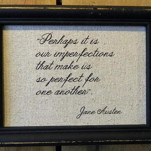 Jane Austen Print Quote from Pride and Prejudice Printed on Aged Linen Recycled Frame Mr. Darcy Love Poem-Wedding Romantic-Mr. Darc image 3