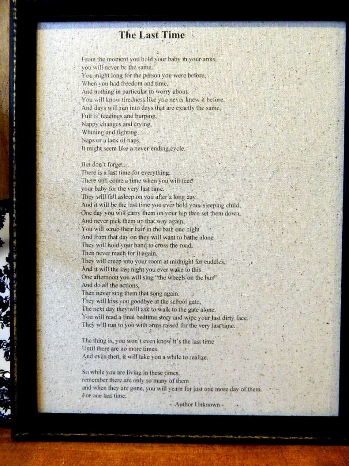 The Last Time Nursery Poem New Baby Gift Printed on Etsy