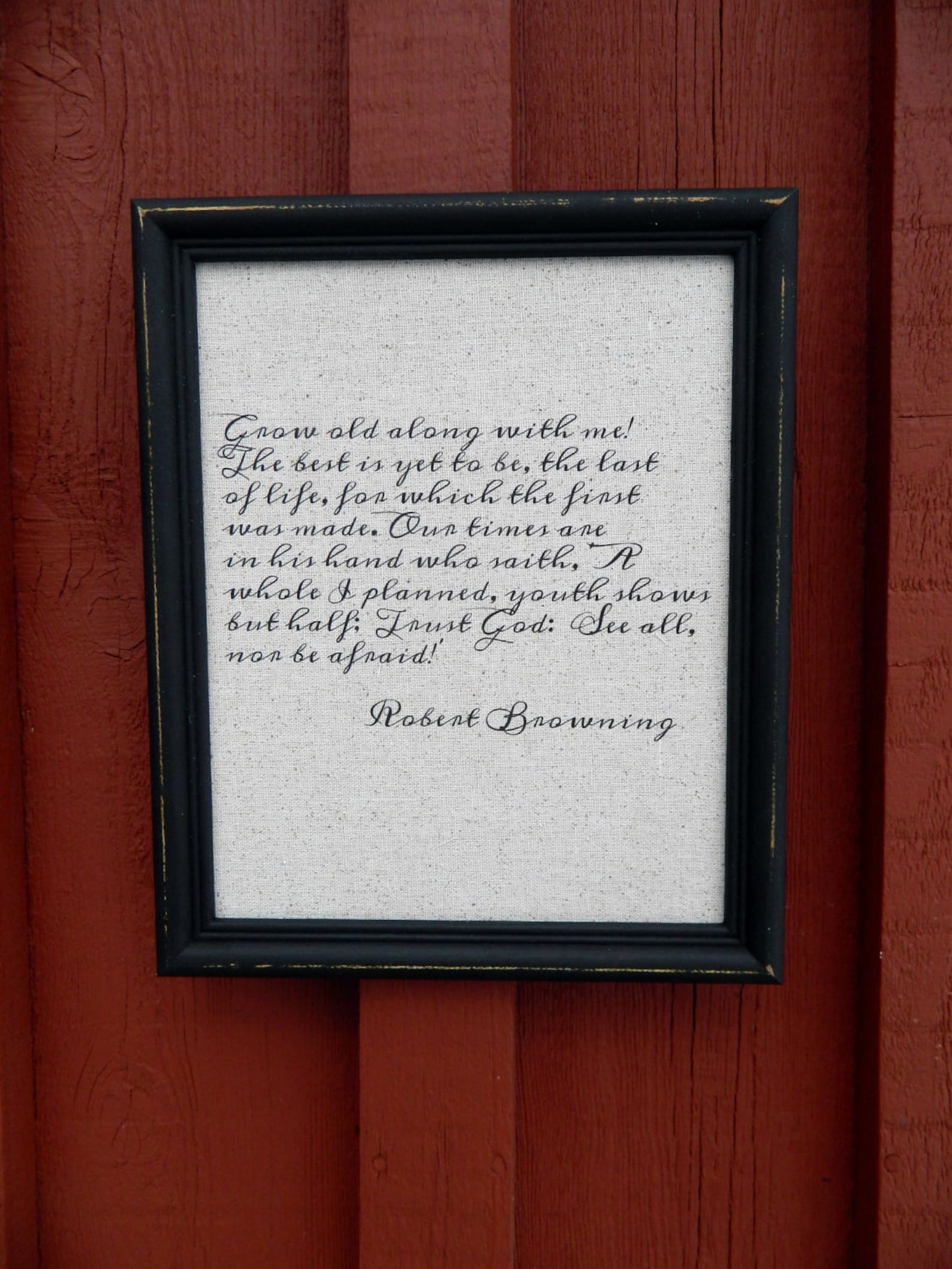 Robert Browning Poem Grow Old Along With Me Linen Print - Etsy UK