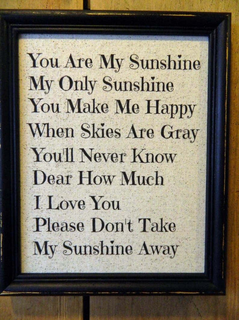 Print of a the Poem You are my Sunshine My Only | Etsy