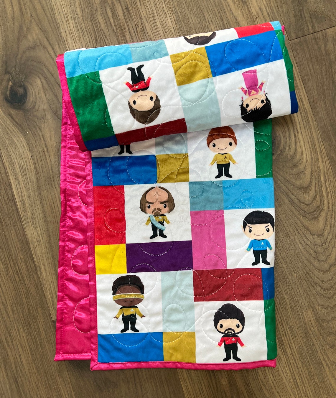 Star Trek Baby Blanket Pink Star Trek Nursery Star Trek Baby Etsy