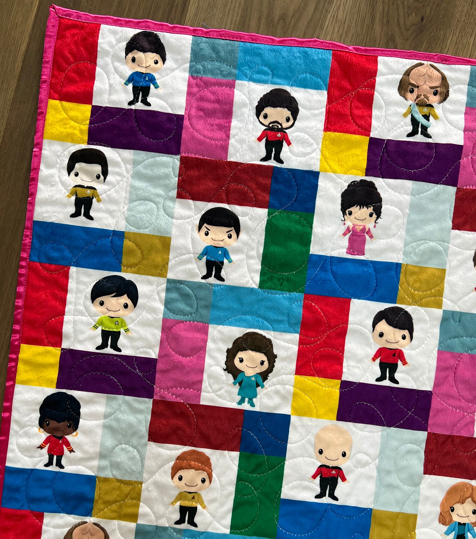 Star Trek Baby Blanket Pink Star Trek Nursery Star Trek Baby Etsy