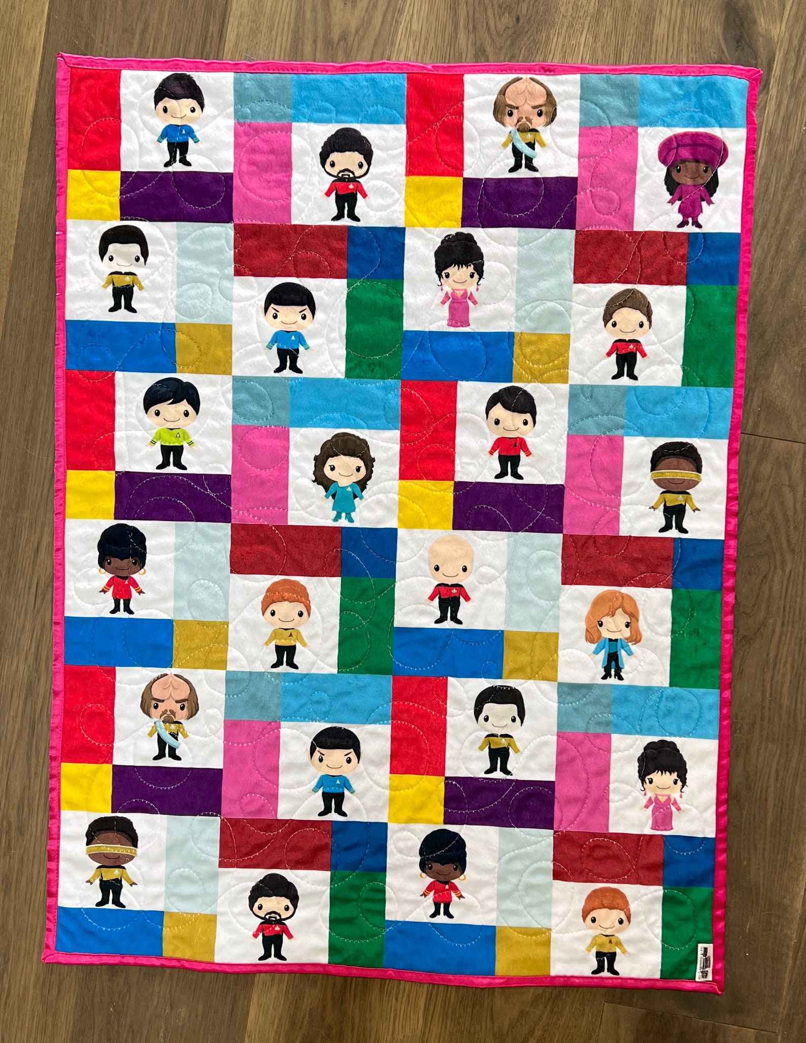 Star Trek Baby Blanket Pink Star Trek Nursery Star Trek Baby Etsy