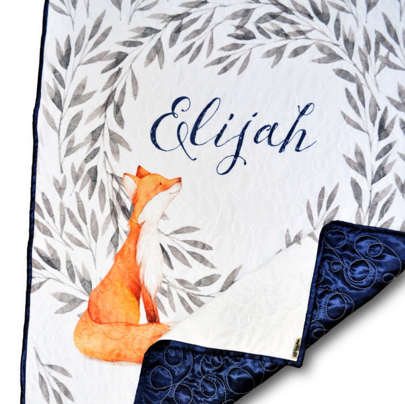 Fox Baby Quilt Fox Baby Blanket Fox Nursery Fox Bedding Etsy