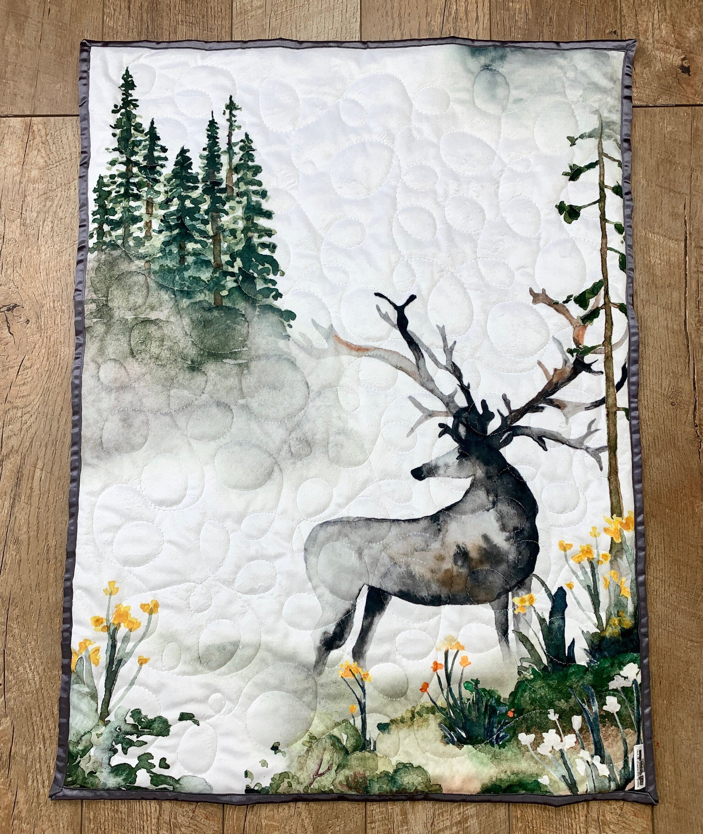 Deer Baby Quilt Deer Baby Blanket Deer Nursery Woodland Etsy
