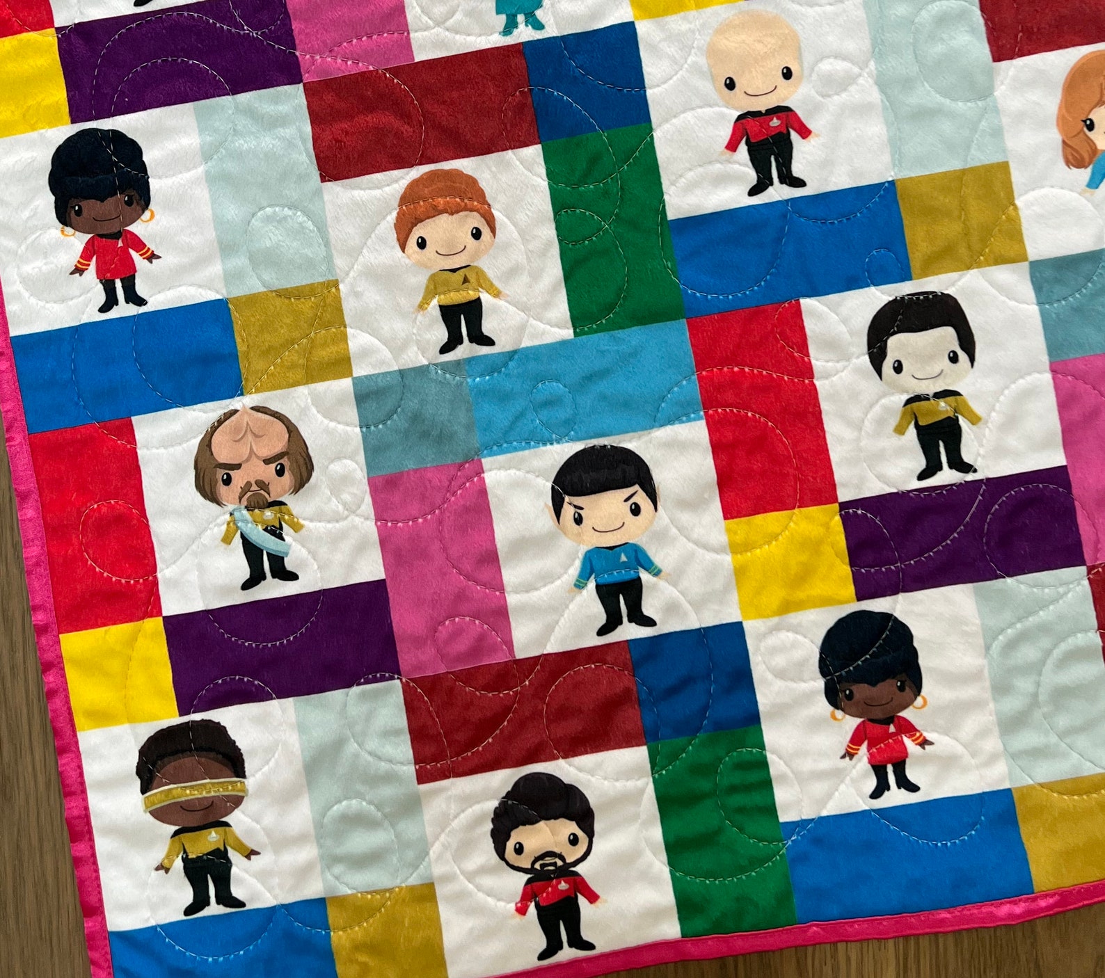 Star Trek Baby Blanket Pink Star Trek Nursery Star Trek Baby Etsy